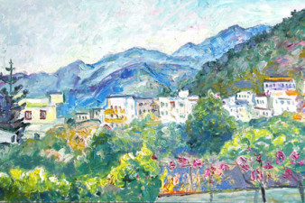 Пейзаж с горами на Крите. 2008. Холст, масло. 60х100